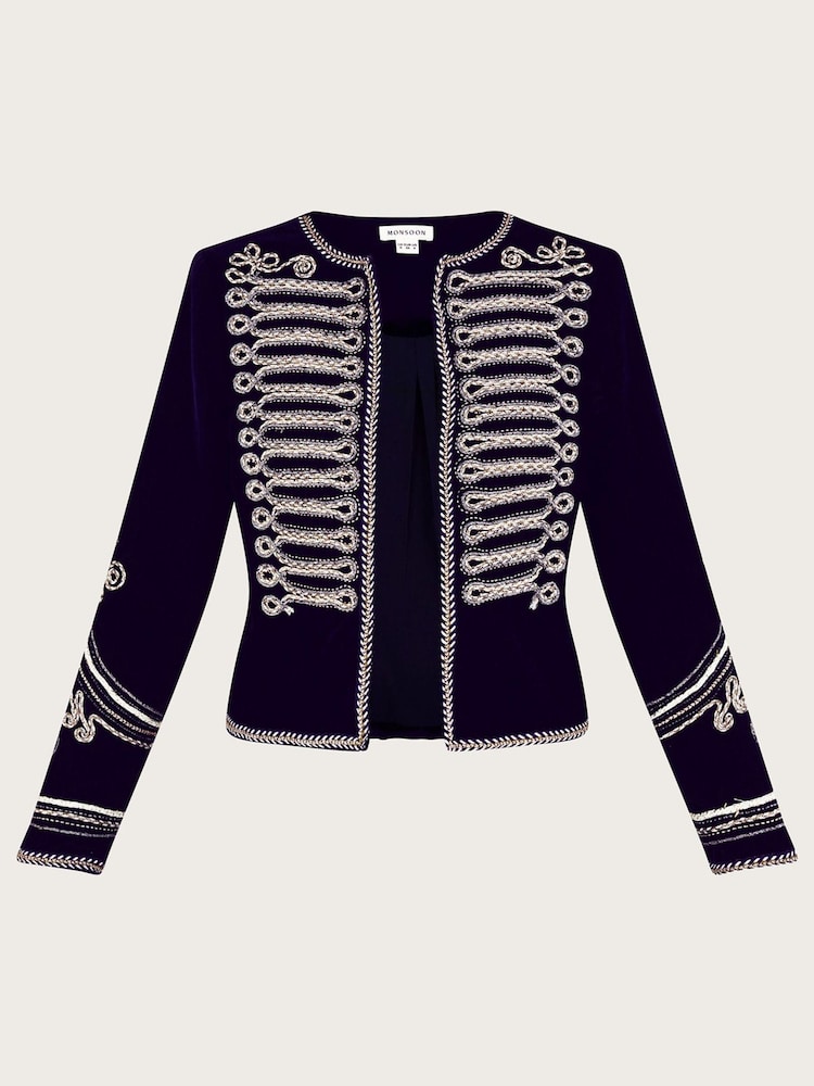 Monsoon Blue Maya Embroidery Military Jacket - Image 5 of 5