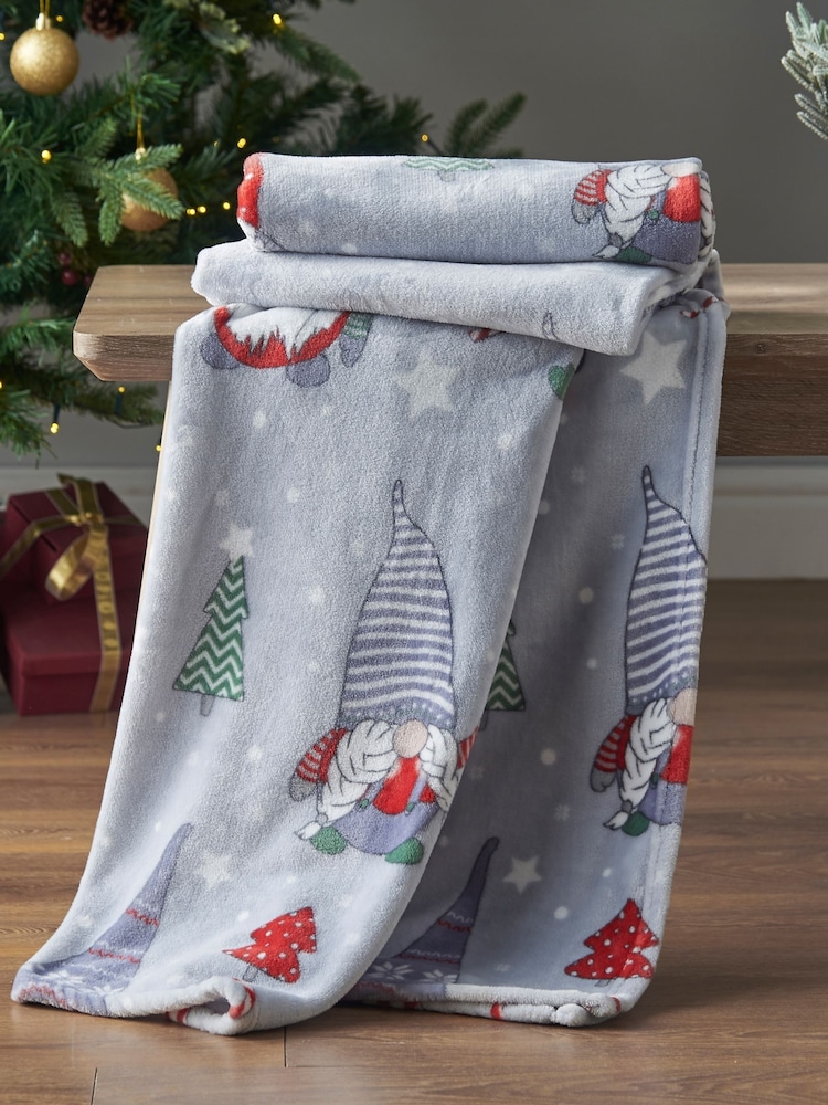 Catherine Lansfield Christmas Gonks Cosy and Warm Fleece Throw - Imagem 1 de 5