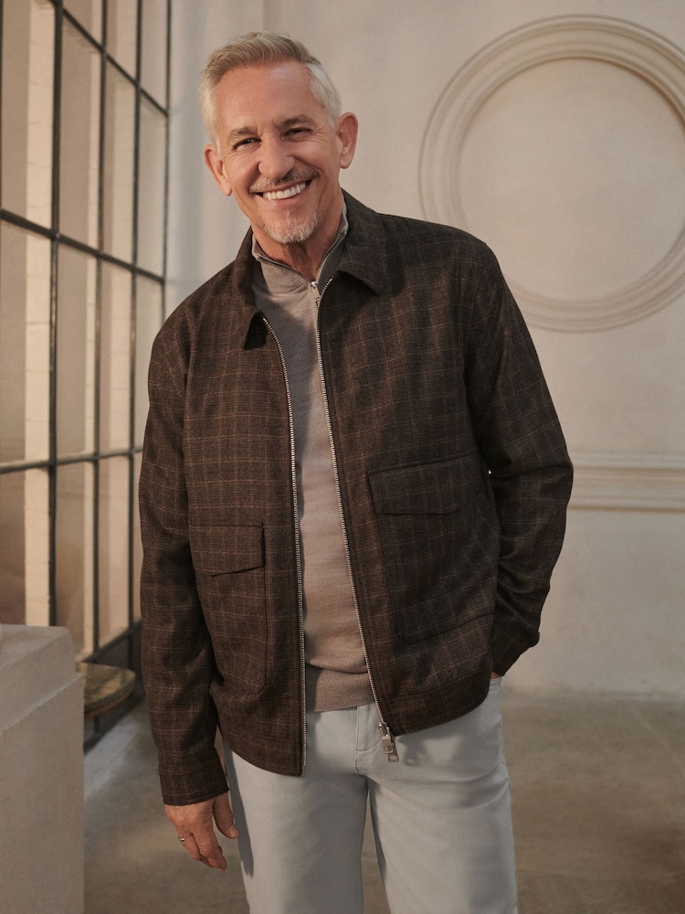 Brown Nova Fides Wool Blend Check Shacket - Image 2 of 7