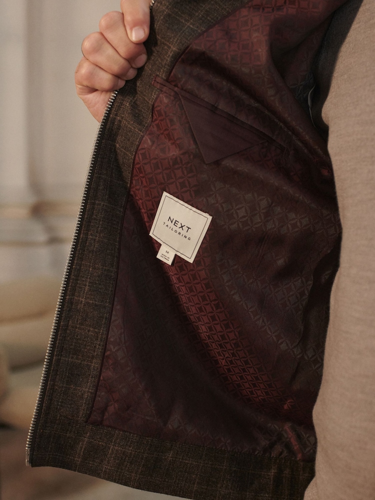 Brown Nova Fides Wool Blend Check Shacket - Image 7 of 7