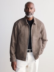 Brown Signature Moon's British Wool Dogtooth Shacket - Image 1 of 16