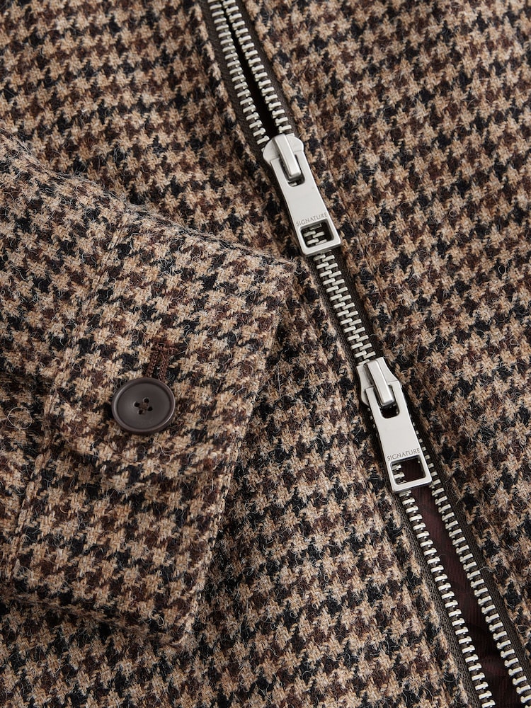 Brown Signature Moon's British Wool Dogtooth Shacket - Image 16 of 16