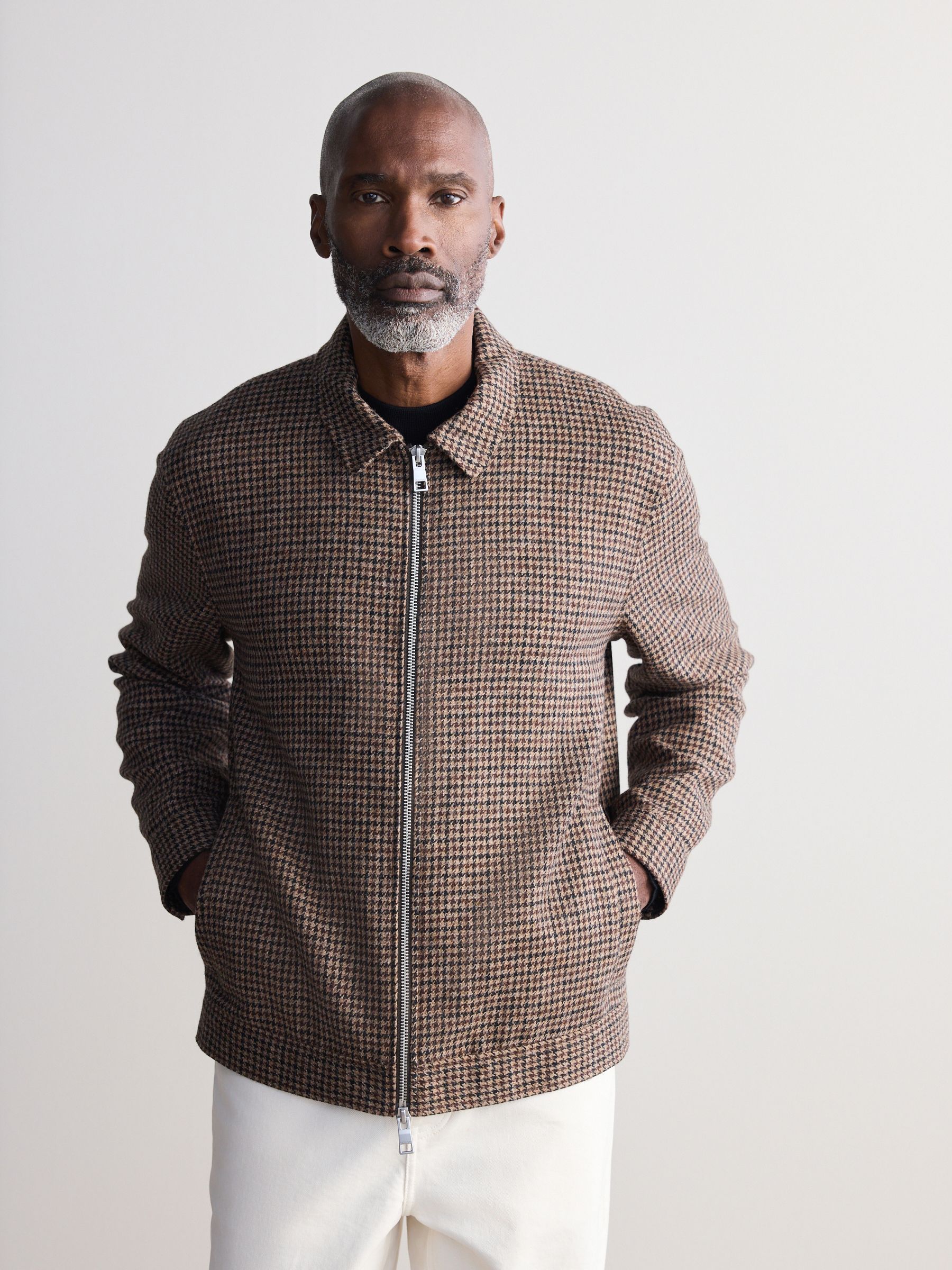 Buy Brown Signature Moon's British Wool Dogtooth Jacket from Next