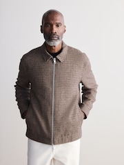 Brown Signature Moon's British Wool Dogtooth Shacket - Image 4 of 16