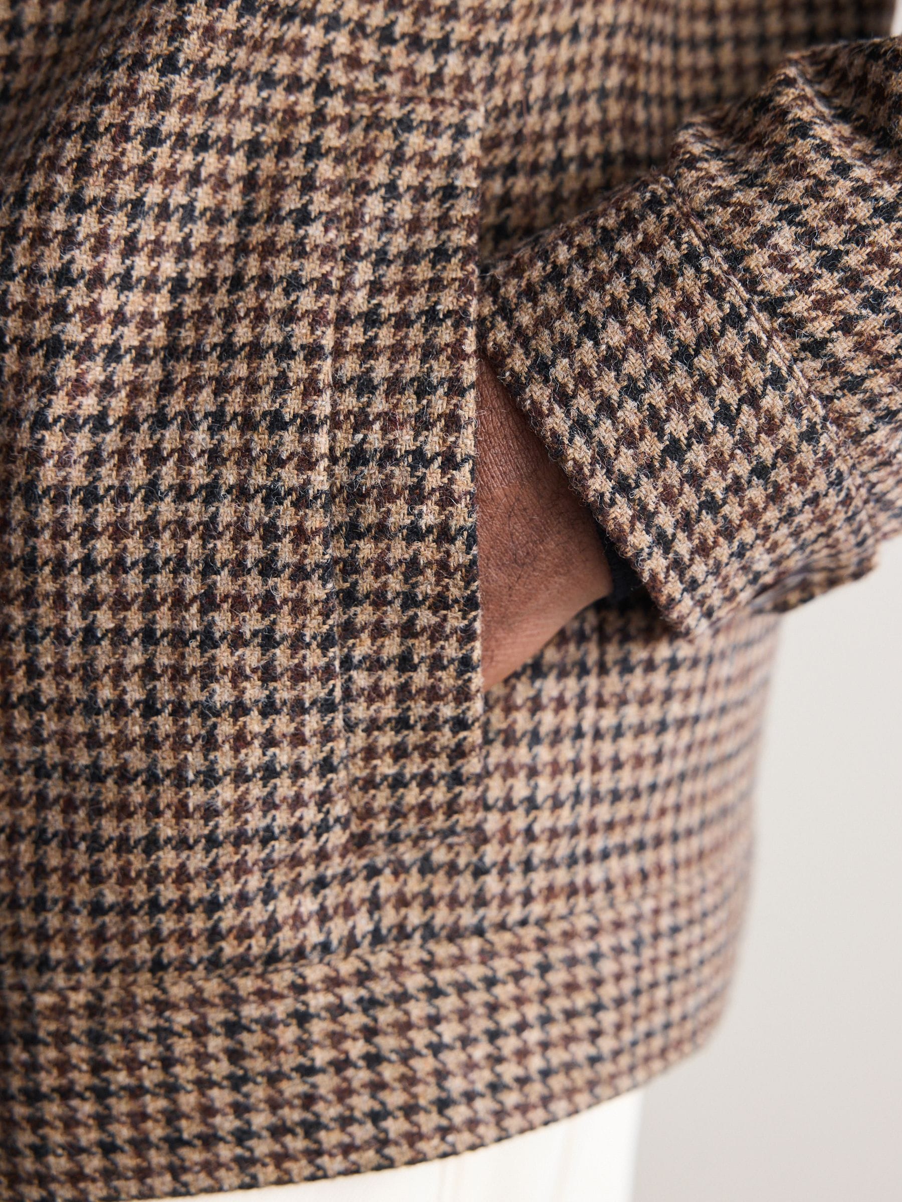 Buy Brown Signature Moon's British Wool Dogtooth Jacket from the