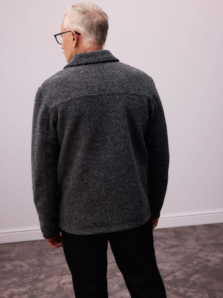 Szary - Borg Shacket with Wool - Image 3 of 8