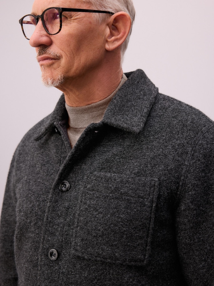 Szary - Borg Shacket with Wool - Image 4 of 8