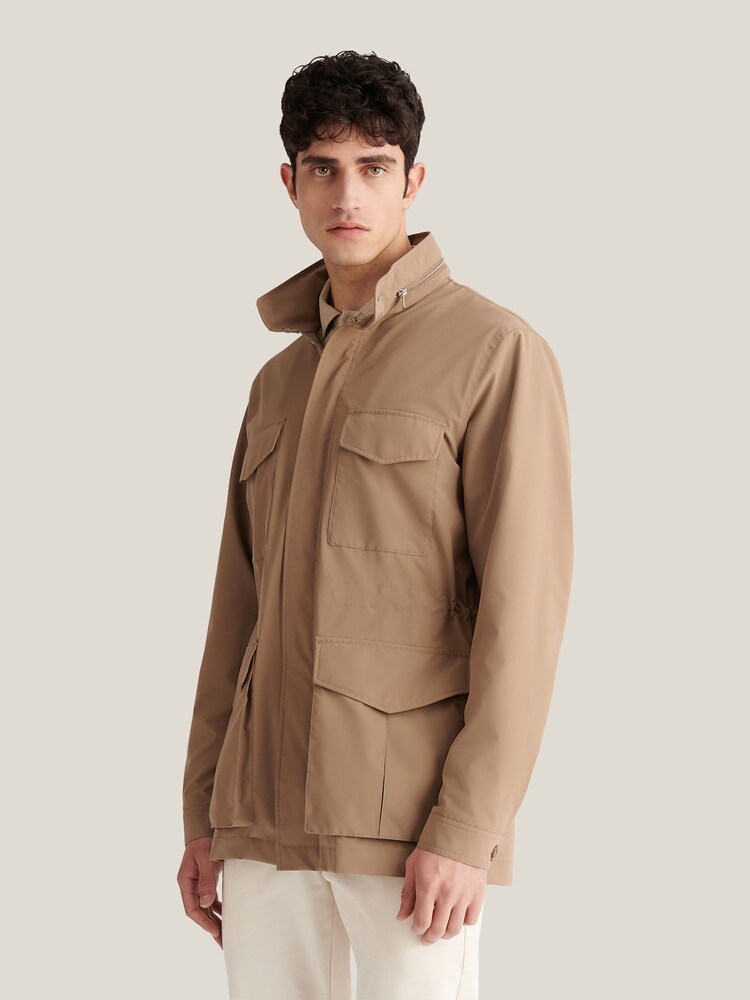 Peckham Rye Brown Hidden Hood Safari Jacket - Image 1 of 8 Peckham Rye Brown Hidden Hood Safari Jacket - Image 1 of 8