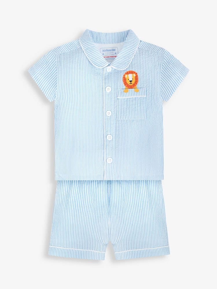 JoJo Maman Bébé Blue Woven Pyjamas - Image 2 of 5 JoJo Maman Bébé Blue Woven Pyjamas - Image 2 of 5