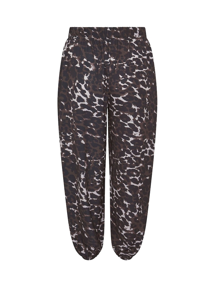 Yours Curve Brown Limited Leopard Print Balloon Trousers - Image 6 of 6