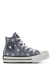 Converse Blue Coraline Star Print EVA Lift Trainers - Image 1 of 10