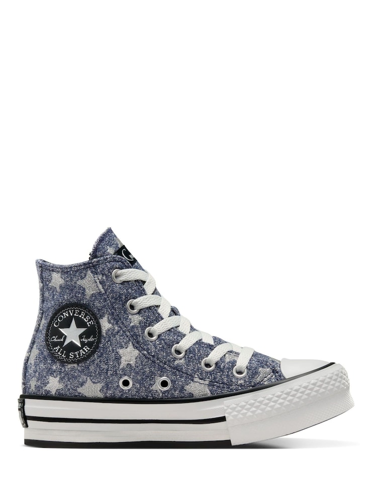 Converse Blue Coraline Star Print EVA Lift Trainers - Image 1 of 10