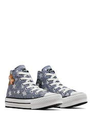 Converse Blue Coraline Star Print EVA Lift Trainers - Image 4 of 10