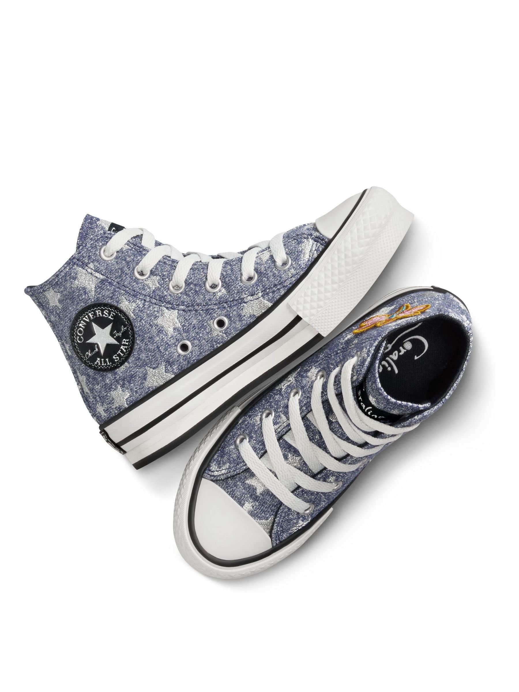 Converse big eyelet glitter store