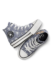 Converse Blue Coraline Star Print EVA Lift Trainers - Image 6 of 10