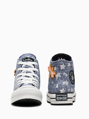 Converse Blue Coraline Star Print EVA Lift Trainers - Image 7 of 10