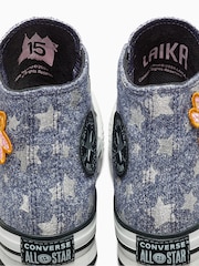 Converse Blue Coraline Star Print EVA Lift Trainers - Image 8 of 10