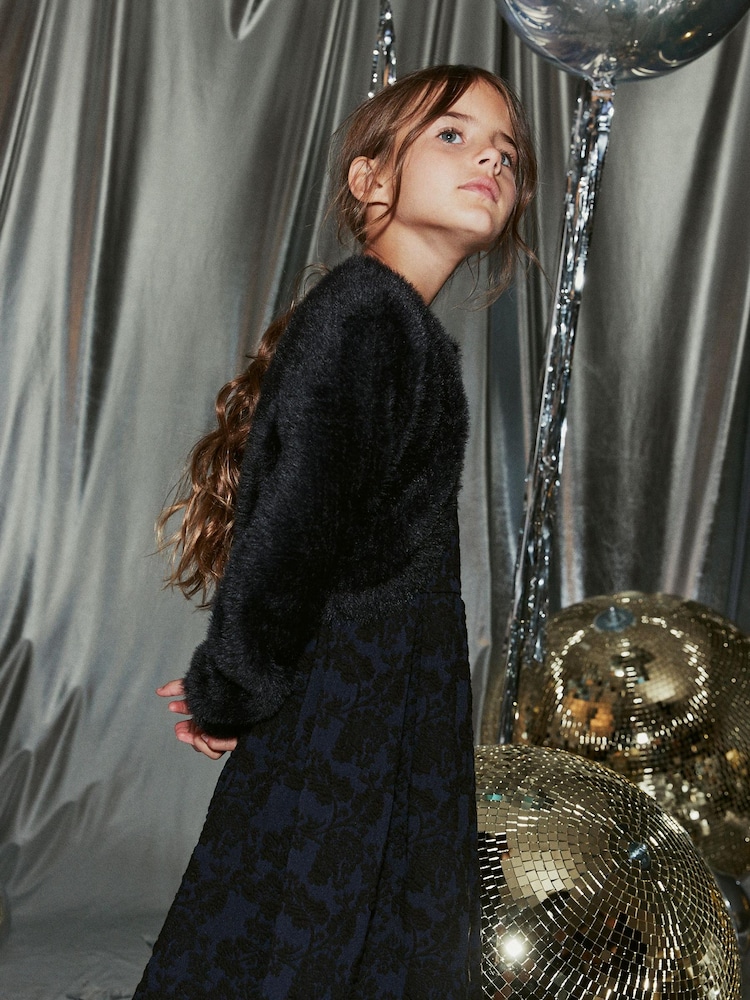Black Fluffy Shrug Cardigan (12mths-16yrs) - Image 2 of 6