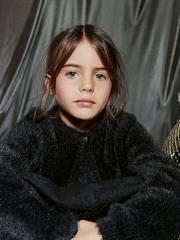 Black Fluffy Shrug Cardigan (12mths-16yrs) - Image 3 of 6