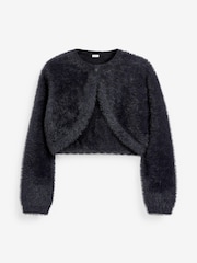 Black Fluffy Shrug Cardigan (12mths-16yrs) - Image 5 of 6