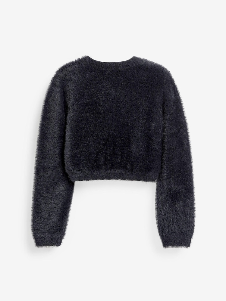 Black Fluffy Shrug Cardigan (12mths-16yrs) - Image 6 of 6