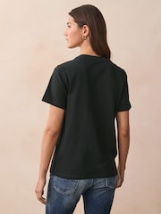 Converse Black 100% Cotton Chuck Patch Glitter T-Shirt - Image 2 of 6