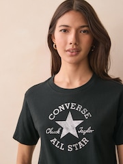Converse Black 100% Cotton Chuck Patch Glitter T-Shirt - Image 3 of 6