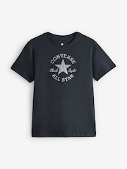 Converse Black 100% Cotton Chuck Patch Glitter T-Shirt - Image 4 of 6