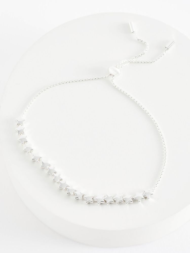 Estella Bartlett Silver Stars So Bright Chain Slider Bracelet - Image 2 of 6