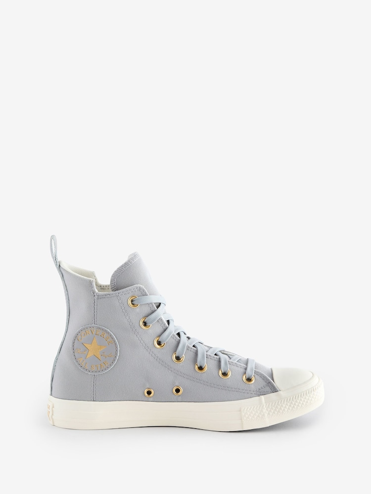 Converse Grey/Ecru Chuck Taylor All Star High Top Trainers - Image 1 of 9