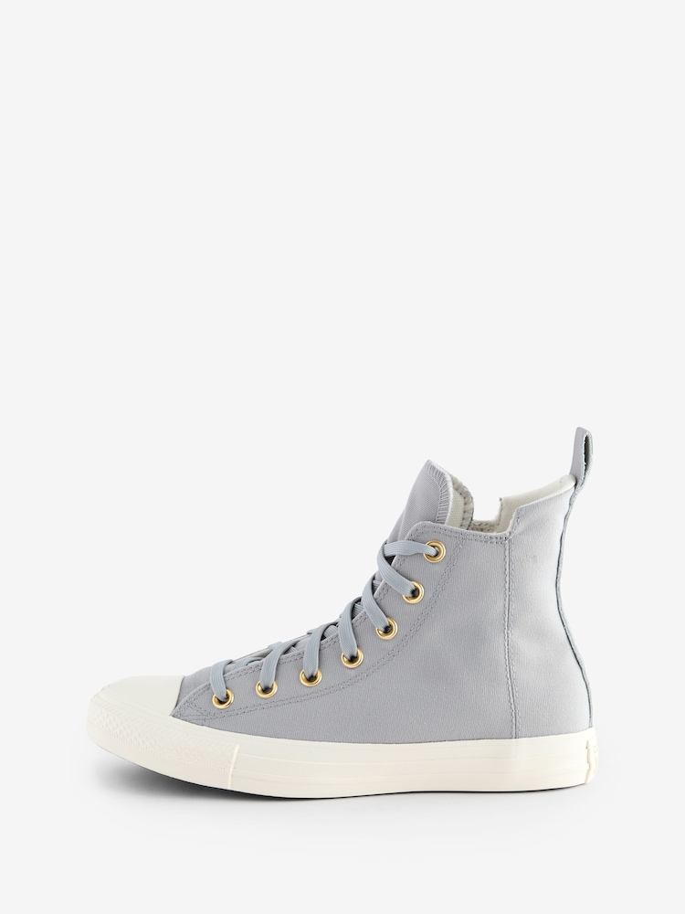 Converse Grey/Ecru Chuck Taylor All Star High Top Trainers - Image 2 of 9