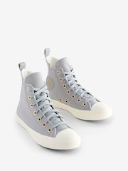 Converse Grey/Ecru Chuck Taylor All Star High Top Trainers - Image 3 of 9