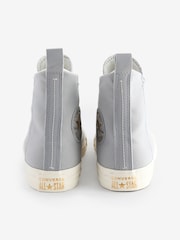 Converse Grey/Ecru Chuck Taylor All Star High Top Trainers - Image 4 of 9