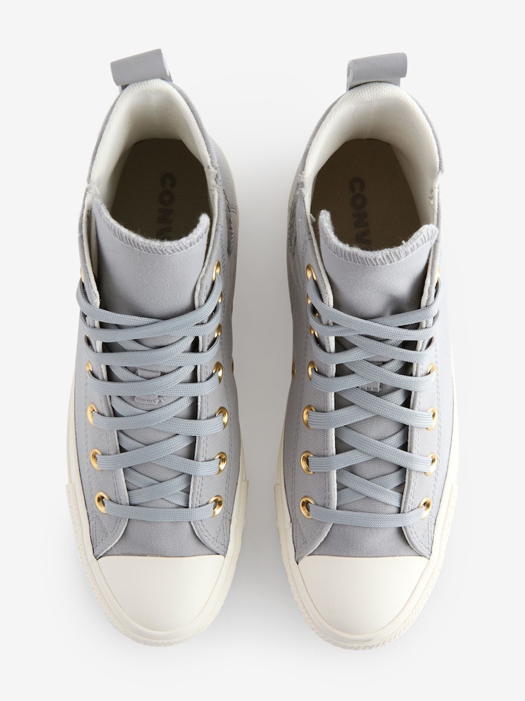 Converse Grey/Ecru Chuck Taylor All Star High Top Trainers - Image 5 of 9