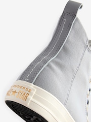 Converse Grey/Ecru Chuck Taylor All Star High Top Trainers - Image 7 of 9