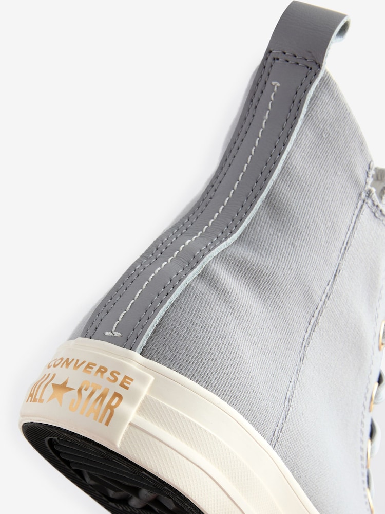 Converse Grey/Ecru Chuck Taylor All Star High Top Trainers - Image 7 of 9