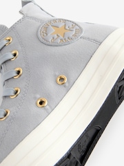 Converse Grey/Ecru Chuck Taylor All Star High Top Trainers - Image 8 of 9