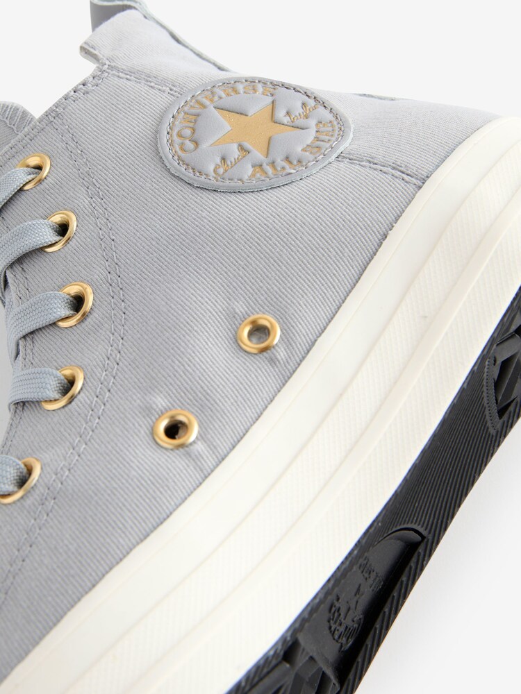 Converse Grey/Ecru Chuck Taylor All Star High Top Trainers - Image 8 of 9