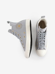 Converse Grey/Ecru Chuck Taylor All Star High Top Trainers - Image 9 of 9
