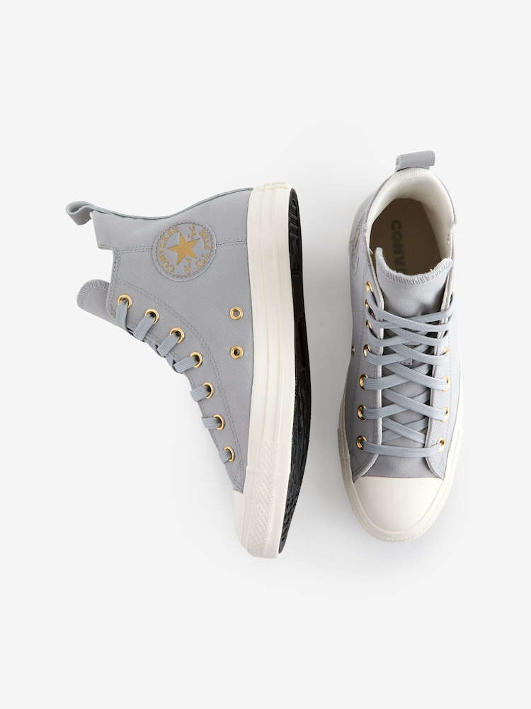 Converse Grey/Ecru Chuck Taylor All Star High Top Trainers - Image 9 of 9