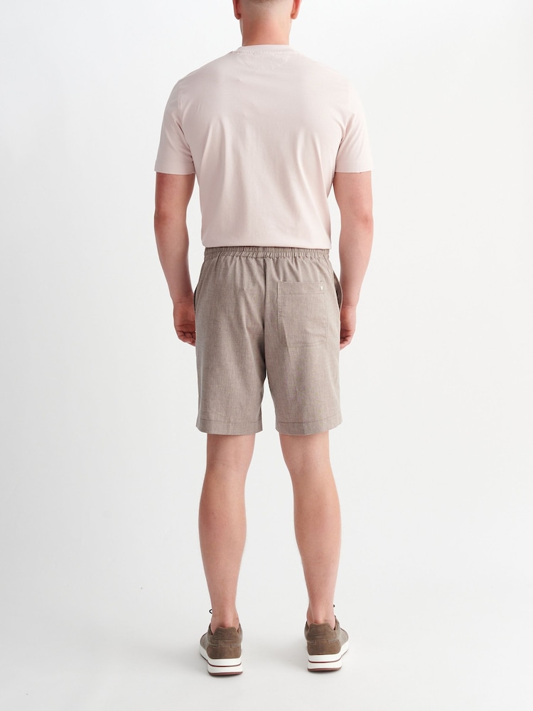 Peckham Rye Brown Comfort Linen Mix Bermuda Shorts - Image 2 of 4