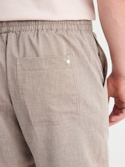 Peckham Rye Brown Comfort Linen Mix Bermuda Shorts - Image 4 of 4