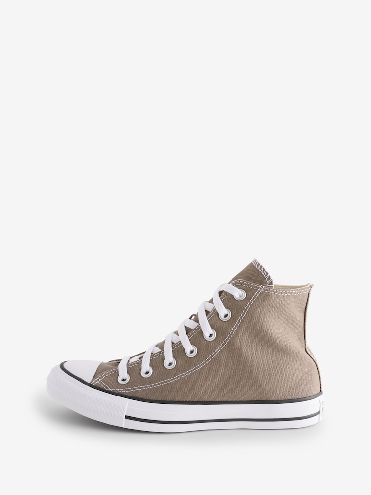 Converse Taupe Brown Chuck Taylor All Star High Top Trainers - Image 2 of 9