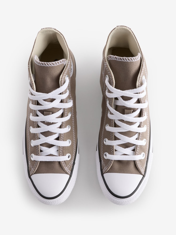 Converse Taupe Brown Chuck Taylor All Star High Top Trainers - Image 5 of 9