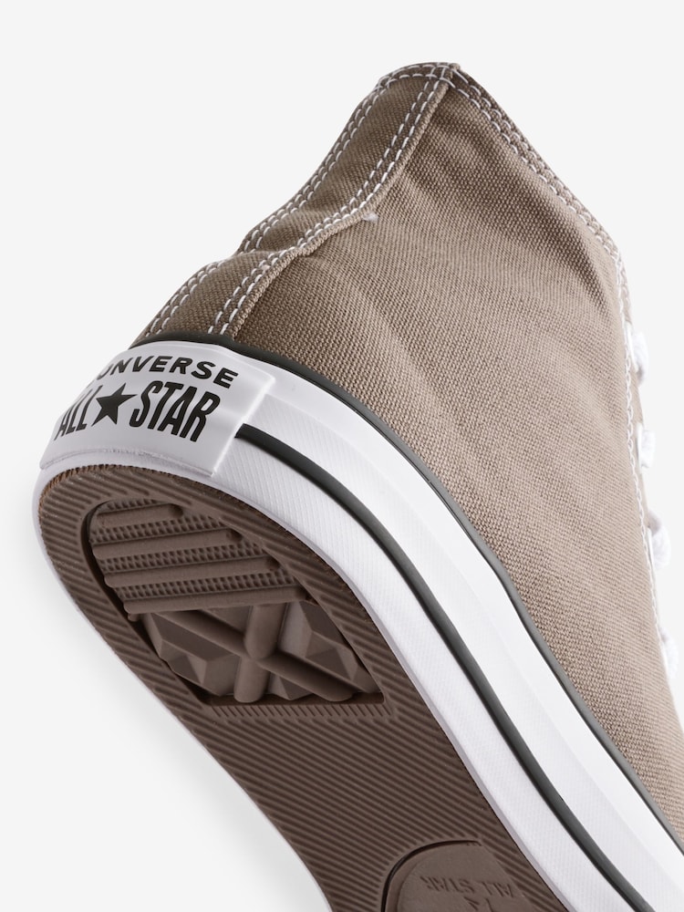 Converse Taupe Brown Chuck Taylor All Star High Top Trainers - Image 7 of 9