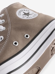 Converse Taupe Brown Chuck Taylor All Star High Top Trainers - Image 8 of 9