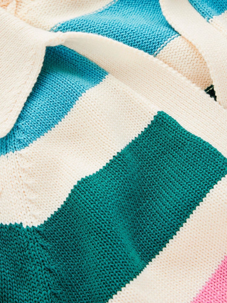 Boden Cream Stripe Lucy Cotton Henley Jumper - Image 2 of 2 Boden Cream Stripe Lucy Cotton Henley Jumper - Image 2 of 2