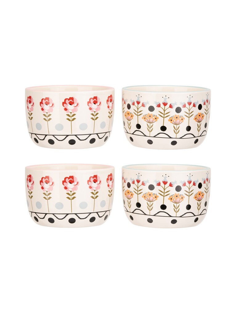 Cath Kidston Set of 4 Cream Painted Table Ceramic Ramekins - Image 2 of 3