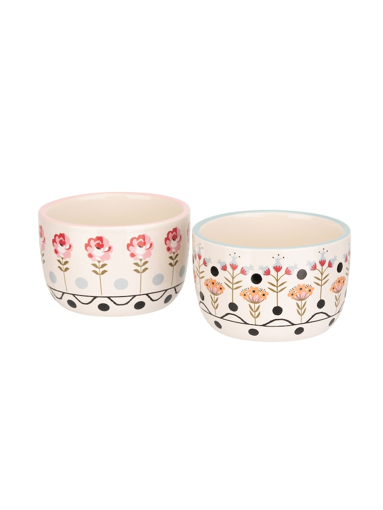 Cath Kidston Set of 4 Cream Painted Table Ceramic Ramekins - Image 3 of 3