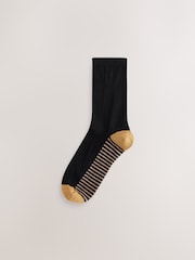 Burgundy Red/Cream Stripe - Socken mit Fußbett, 5er-Pack - Bild 2 von 8